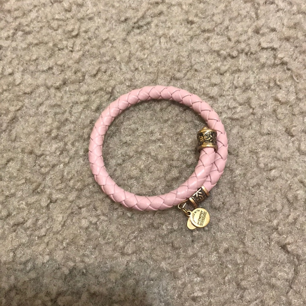 Alex and Ani pink leather bracelet